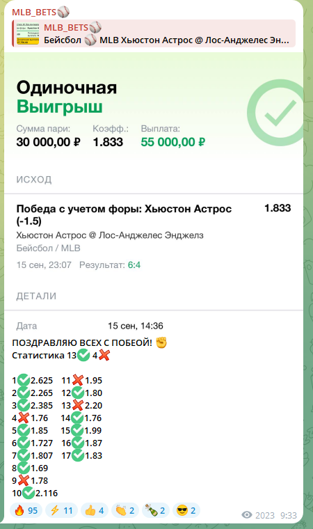 mlb bets каппер