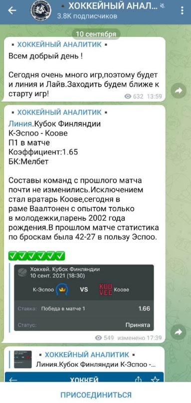Хоккейный Аналитик каппер