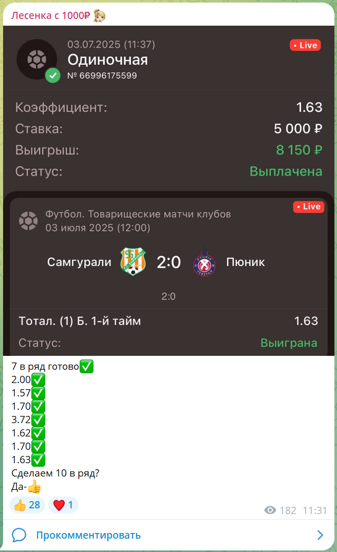 Dolesenkaqpe bot прогнозы