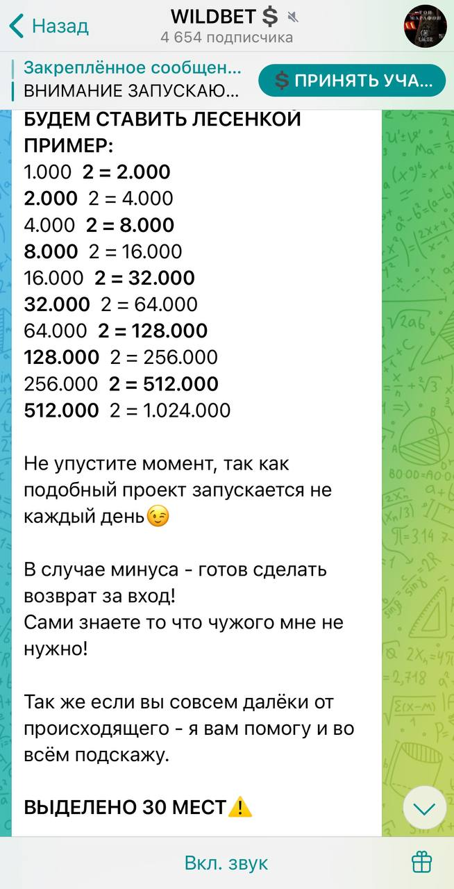 Телеграм канал Wildbet
