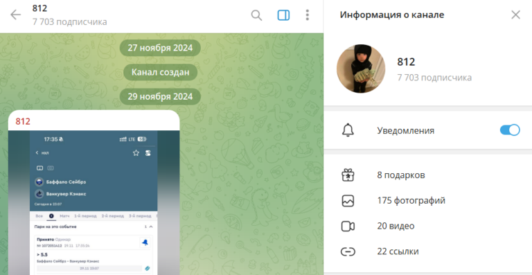 Телеграмм канал 812