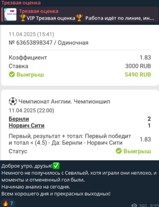 Трезвая Оценка телеграмм канал