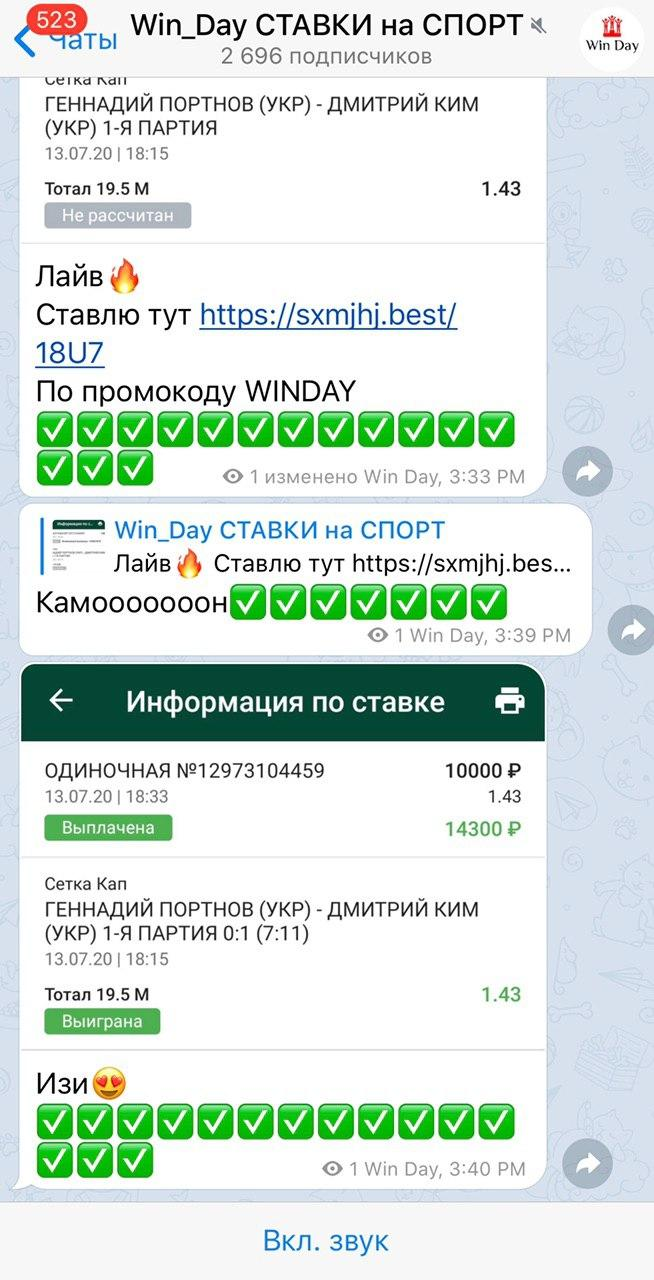 Телеграмм канал Win Day