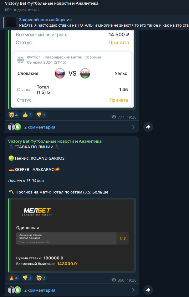 телеграмм Victory Bet