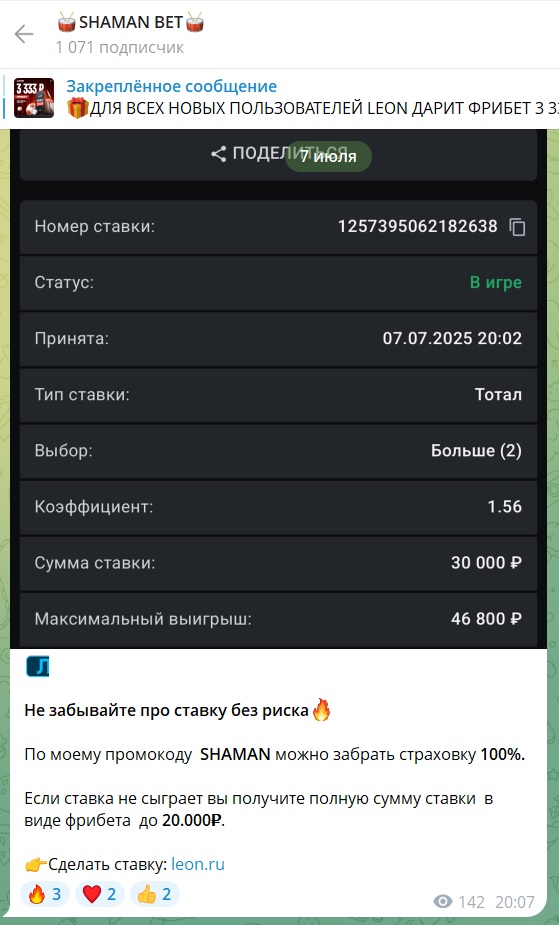 SHAMAN BET каппер