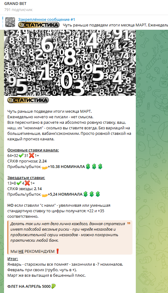 Телеграмм канал Grand Bet