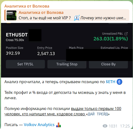 Аналитика от Волкова телеграмм