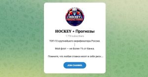 Канал Telegram Hockey | Прогнозы – Отзывы о Denis Hockeyadm
