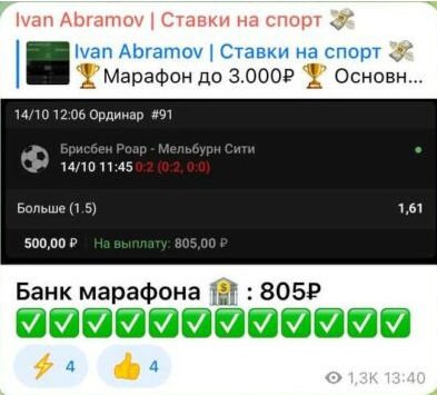 иван абрамов ставки телеграмм